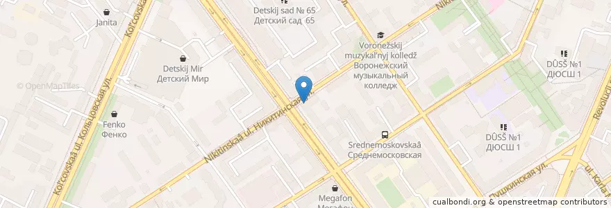 Mapa de ubicacion de Пекарня Самса en Rusia, Distrito Federal Central, Óblast De Vorónezh, Городской Округ Воронеж.