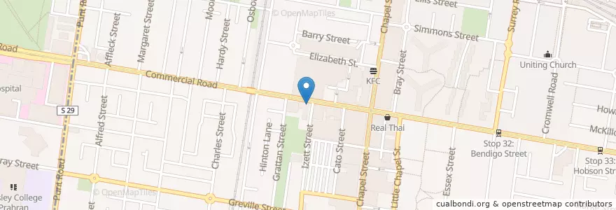 Mapa de ubicacion de Prahran Family Dental en Austrália, Victoria, City Of Stonnington.