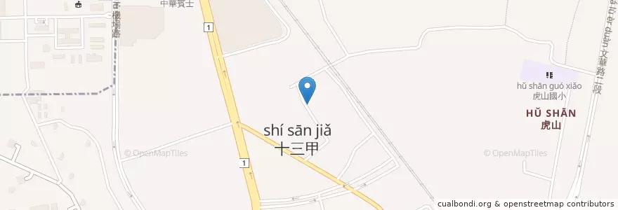 Mapa de ubicacion de 十三甲武德宮 en Tayvan, 臺南市, 仁德區.