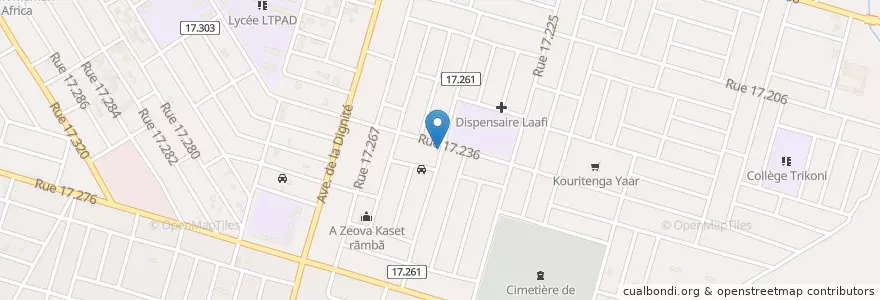 Mapa de ubicacion de Mosque en ブルキナファソ, Centre, Kadiogo, ワガドゥグー.