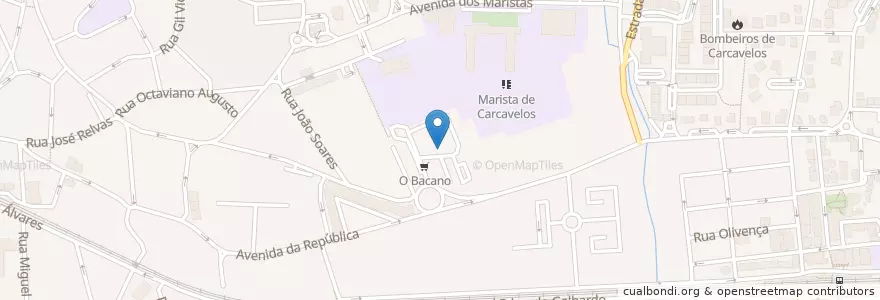 Mapa de ubicacion de O Bacano en 葡萄牙, Área Metropolitana De Lisboa, Lisboa, Grande Lisboa, Cascais, Carcavelos E Parede.