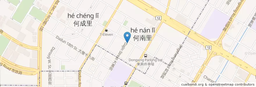 Mapa de ubicacion de 御狸殿居酒屋 en Taiwan, Taichung.