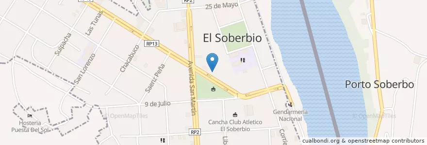 Mapa de ubicacion de Comisaría de El Soberbio - UR VIII en آرژانتین, Misiones, Departamento Guaraní, Municipio De El Soberbio, El Soberbio.