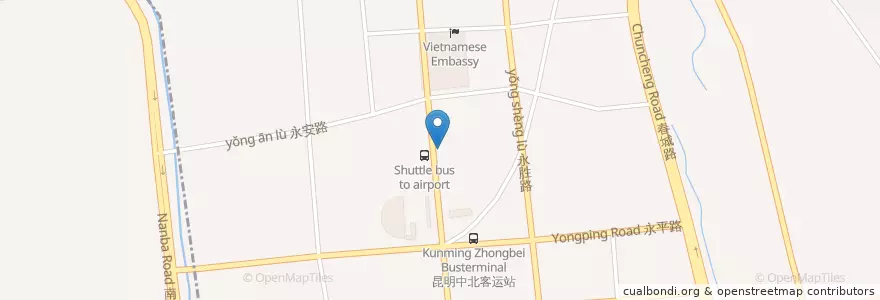 Mapa de ubicacion de ICBC en 중국, 윈난 성, 쿤밍 시, 官渡区, 太和街道.