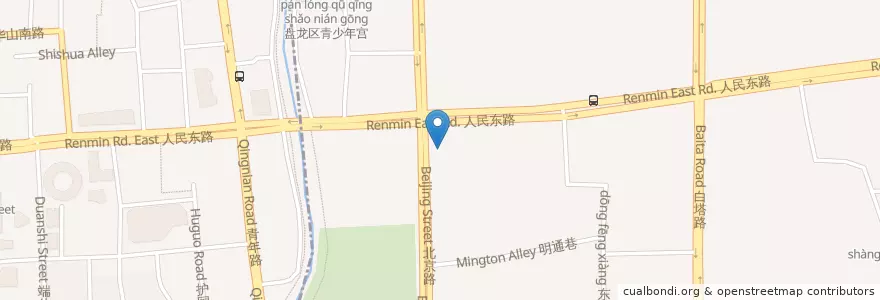 Mapa de ubicacion de China construction bank 中国建设银行 en Cina, Yunnan, 昆明市, 盘龙区, 拓东街道.