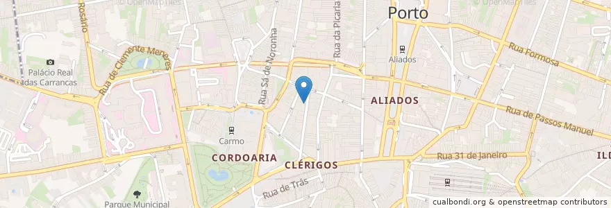 Mapa de ubicacion de Destilaria  en 葡萄牙, 北部大區, Área Metropolitana Do Porto, Porto, Porto, Cedofeita, Santo Ildefonso, Sé, Miragaia, São Nicolau E Vitória.