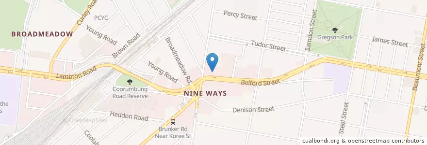 Mapa de ubicacion de Broadmeadow Post Office en Australia, Nueva Gales Del Sur, Newcastle City Council, Newcastle-Maitland.
