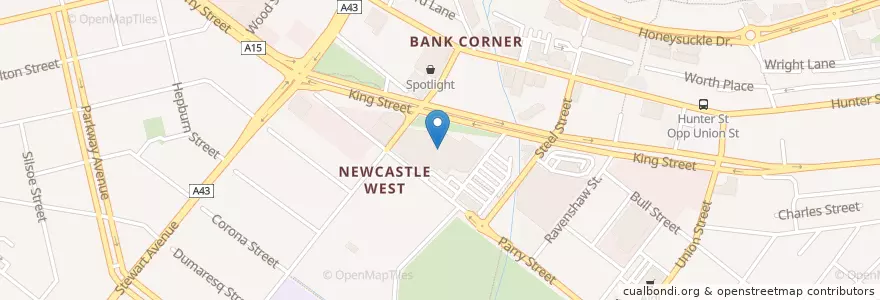 Mapa de ubicacion de Dangar Post Office en Australia, New South Wales, Newcastle City Council, Newcastle-Maitland.