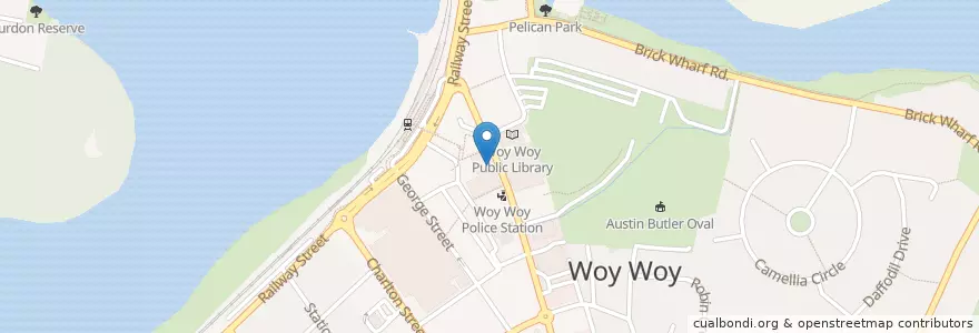 Mapa de ubicacion de Woy Woy Post Office en Australia, New South Wales, Central Coast Council.