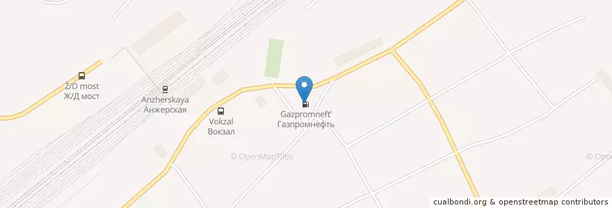 Mapa de ubicacion de Газпромнефть en Russland, Föderationskreis Sibirien, Oblast Kemerowo, Анжеро-Судженский Городской Округ.