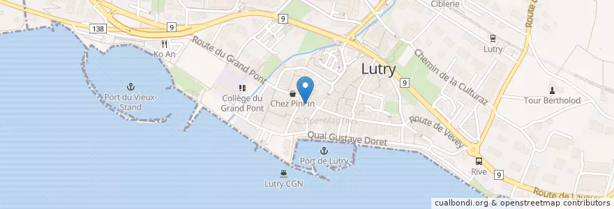 Mapa de ubicacion de Atelier de Lutry en スイス, Vaud, District De Lavaux-Oron.