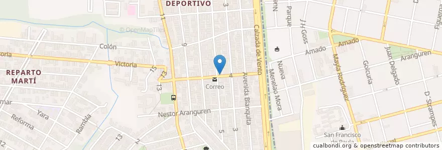 Mapa de ubicacion de Cajero Automático en Cuba, La Havane, Cerro.