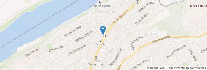 Mapa de ubicacion de Restaurant Libelle en Zwitserland, Luzern, Ebikon.