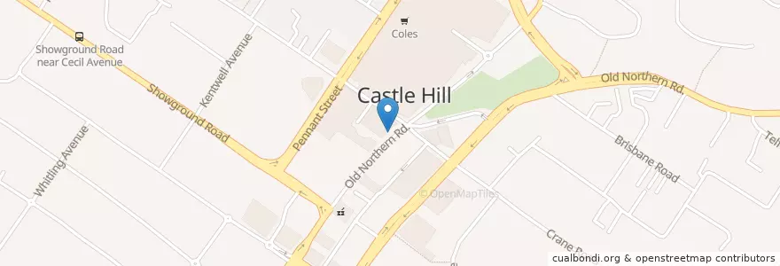 Mapa de ubicacion de Castle Hill Post Office en Australie, Nouvelle Galles Du Sud, The Hills Shire Council, Sydney.