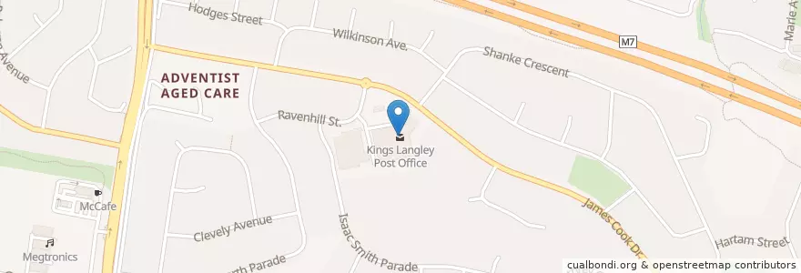 Mapa de ubicacion de Kings Langley Post Office en أستراليا, نيوساوث ويلز, Sydney, Blacktown City Council.