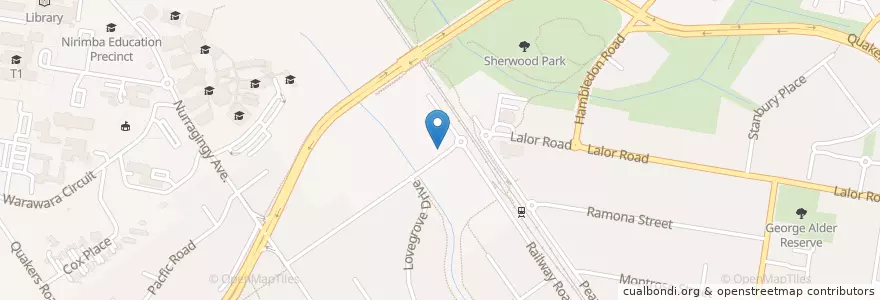 Mapa de ubicacion de Quakers Hill Post Office en Australia, Nueva Gales Del Sur, Sydney, Blacktown City Council.