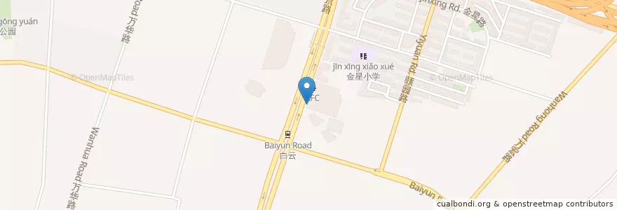 Mapa de ubicacion de PizzaHut en 中国, 云南省, 昆明市, 盘龙区, 联盟街道.