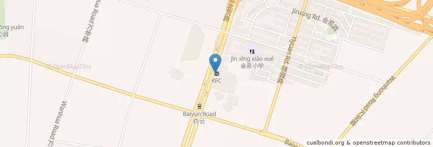 Mapa de ubicacion de KFC en China, Yunnan, 昆明市, 盘龙区, 联盟街道.