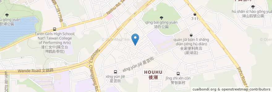 Mapa de ubicacion de 秀霞冷熱豆花 en 타이완, 신베이 시, 타이베이시, 네이후 구.