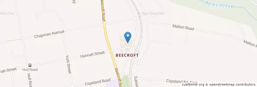 Mapa de ubicacion de Beecroft Post Office en Australia, New South Wales, The Council Of The Shire Of Hornsby, Sydney.