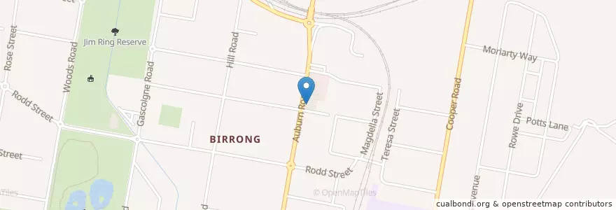 Mapa de ubicacion de Birrong Post Office en Australia, New South Wales, Canterbury-Bankstown Council, Sydney.