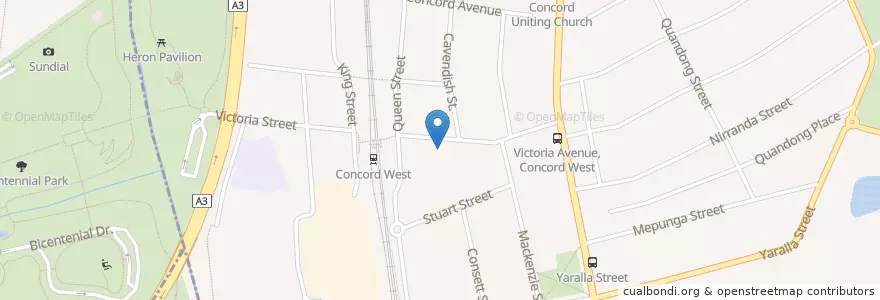 Mapa de ubicacion de Concord West Post Office en Australia, New South Wales, Sydney, City Of Canada Bay Council.