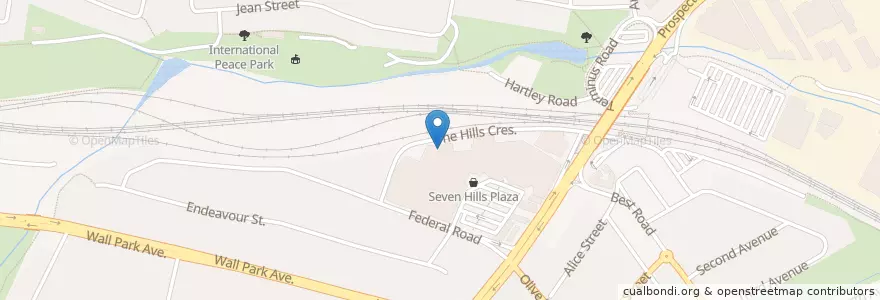 Mapa de ubicacion de Seven Hills Post Office en Австралия, Новый Южный Уэльс, Sydney, Blacktown City Council.