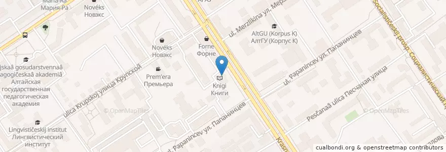 Mapa de ubicacion de Кофе & Книга en Russland, Föderationskreis Sibirien, Region Altai, Городской Округ Барнаул.