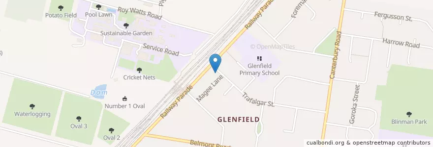 Mapa de ubicacion de Glenfield Post Office en Australia, New South Wales, Campbelltown City Council, Sydney.