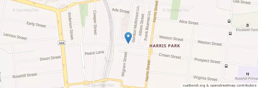Mapa de ubicacion de Harris Park Post Office en استرالیا, New South Wales, Sydney, City Of Parramatta Council.