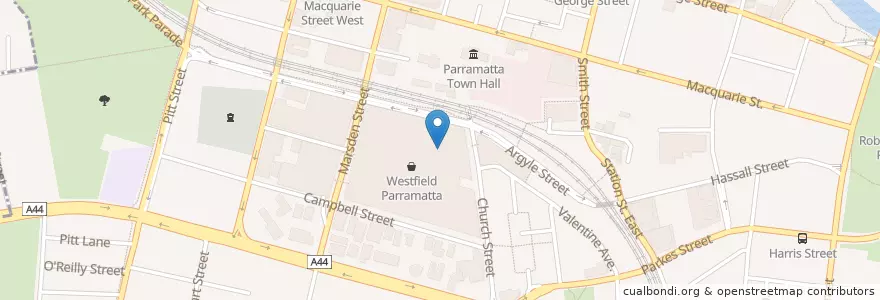 Mapa de ubicacion de Australia Post en أستراليا, نيوساوث ويلز, Sydney, City Of Parramatta Council.