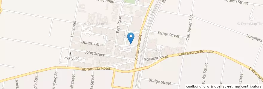 Mapa de ubicacion de Cabramatta Post Office en Avustralya, New South Wales, Sydney, Fairfield City Council.