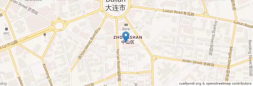 Mapa de ubicacion de 中国建设银行 en China, Liaoning, 中山区, 大连市, 桂林街道.