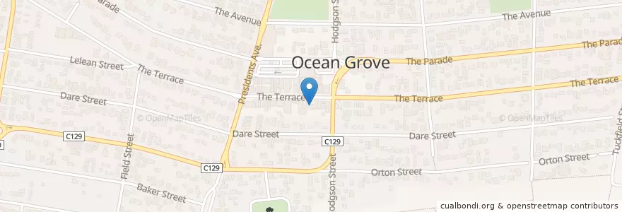 Mapa de ubicacion de Ocean Grove Pizza and Pasta en أستراليا, ولاية فيكتوريا, City Of Greater Geelong.
