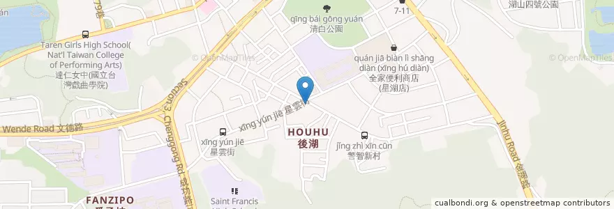 Mapa de ubicacion de 手工窯烤披薩專賣店 en Taiwan, Nuova Taipei, Taipei, Distretto Di Neihu.