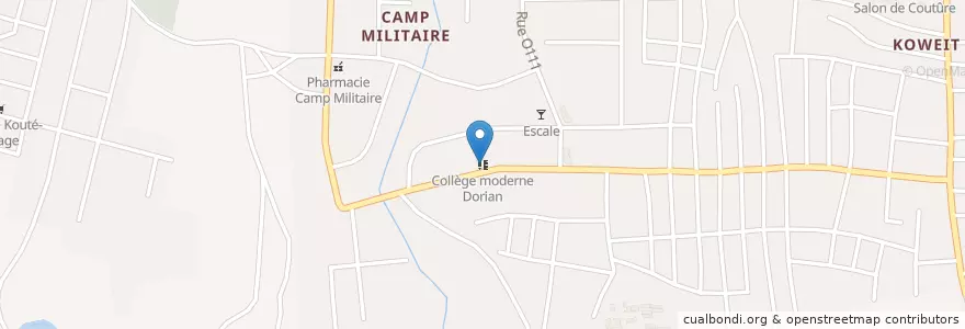Mapa de ubicacion de Collège moderne Dorian en Fildişi Sahili, Abican, Yopougon.
