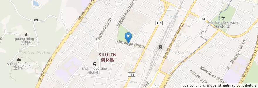 Mapa de ubicacion de 美食煮義 en Taiwan, Nuova Taipei, Distretto Di Shulin.