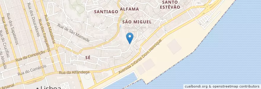 Mapa de ubicacion de York Burger en البرتغال, Lisboa, Grande Lisboa, لشبونة, Santa Maria Maior.