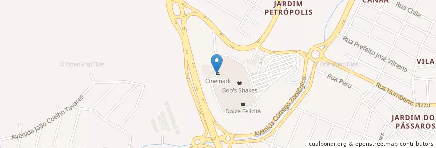 Mapa de ubicacion de Cinemark en ブラジル, 南東部地域, ミナス ジェライス, Região Geográfica Intermediária De Varginha, Microrregião Varginha, Varginha.