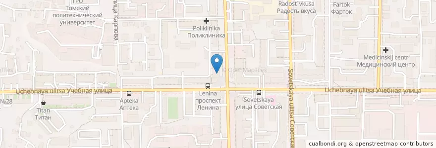 Mapa de ubicacion de Сбербанк en Rusland, Federaal District Siberië, Томская Область, Томский Район, Городской Округ Томск.