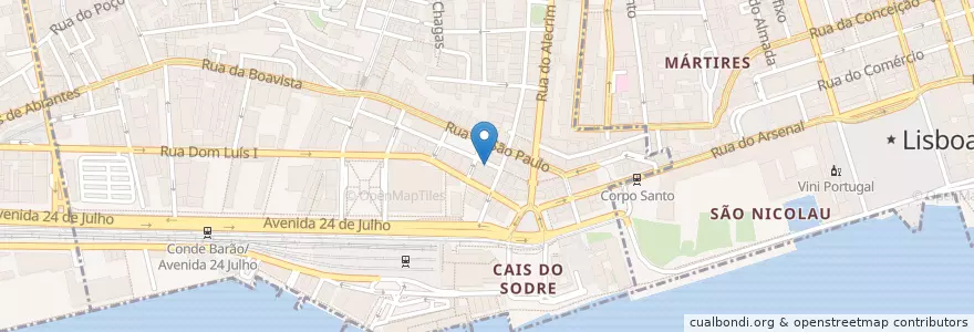 Mapa de ubicacion de sol e Pesca en Portugal, Área Metropolitana De Lisboa, Lisboa, Grande Lisboa, Lisboa, Misericórdia.