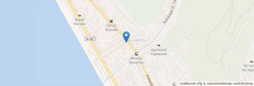 Mapa de ubicacion de Шашлычный Рай en 러시아, 남부연방관구, Краснодарский Край, Городской Округ Сочи.
