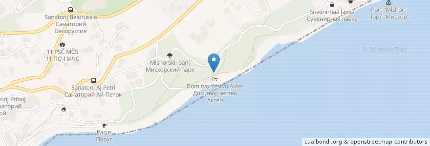 Mapa de ubicacion de Стрекоза en Russia, South Federal District, Autonomous Republic Of Crimea, Republic Of Crimea, Yalta City Municipality, Городской Округ Ялта.