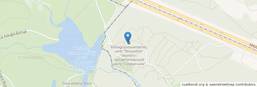 Mapa de ubicacion de Эколого-просветительский центр "Скворечник" en Rusia, Distrito Federal Central, Москва, Юго-Западный Административный Округ.