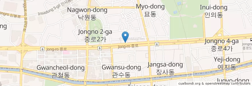 Mapa de ubicacion de 맥도날드 en کره جنوبی, سئول, 종로1·2·3·4가동.