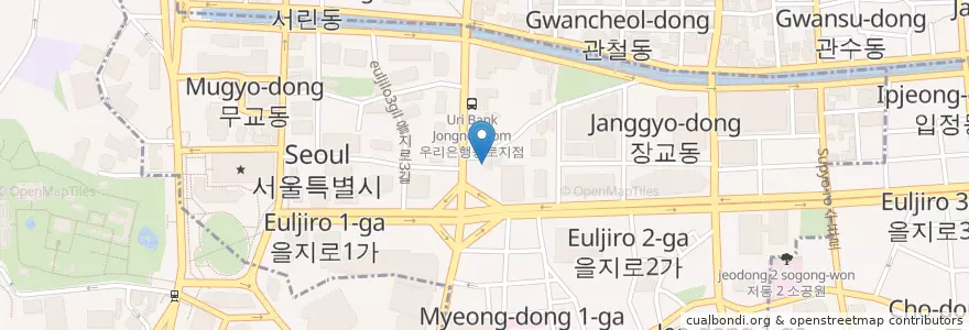 Mapa de ubicacion de 커피빈 en Korea Selatan, 서울, 명동.
