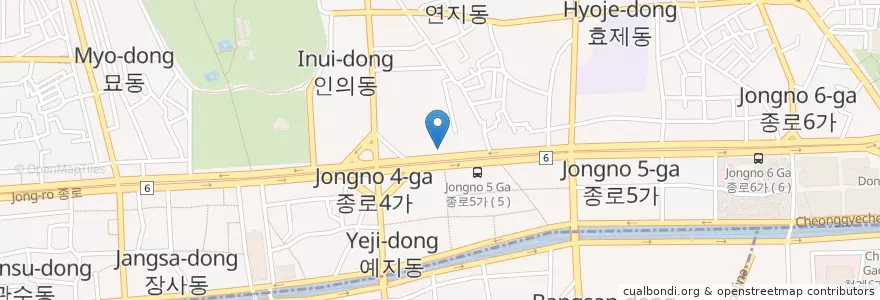 Mapa de ubicacion de 탐엔탐스 en Corea Del Sur, Seúl, 종로구, 종로1·2·3·4가동.