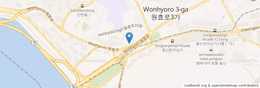 Mapa de ubicacion de 테이블스 en 韩国/南韓, 首尔, 龍山區, 원효로1동.