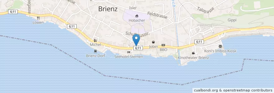 Mapa de ubicacion de Rothorn Apotheke en Suiza, Berna, Verwaltungsregion Oberland, Verwaltungskreis Interlaken-Oberhasli, Brienz (Be).