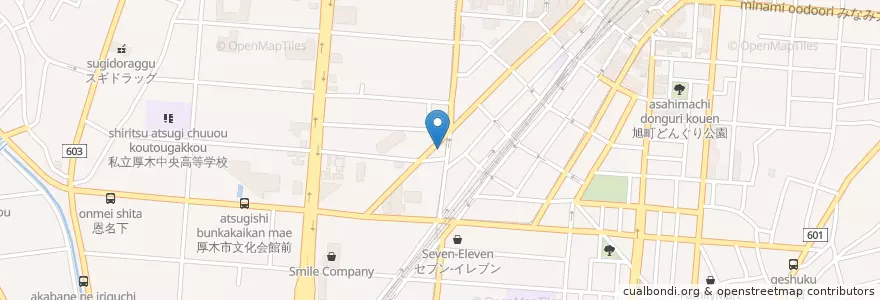 Mapa de ubicacion de 八千代銀行 en Japan, 神奈川県, 厚木市.